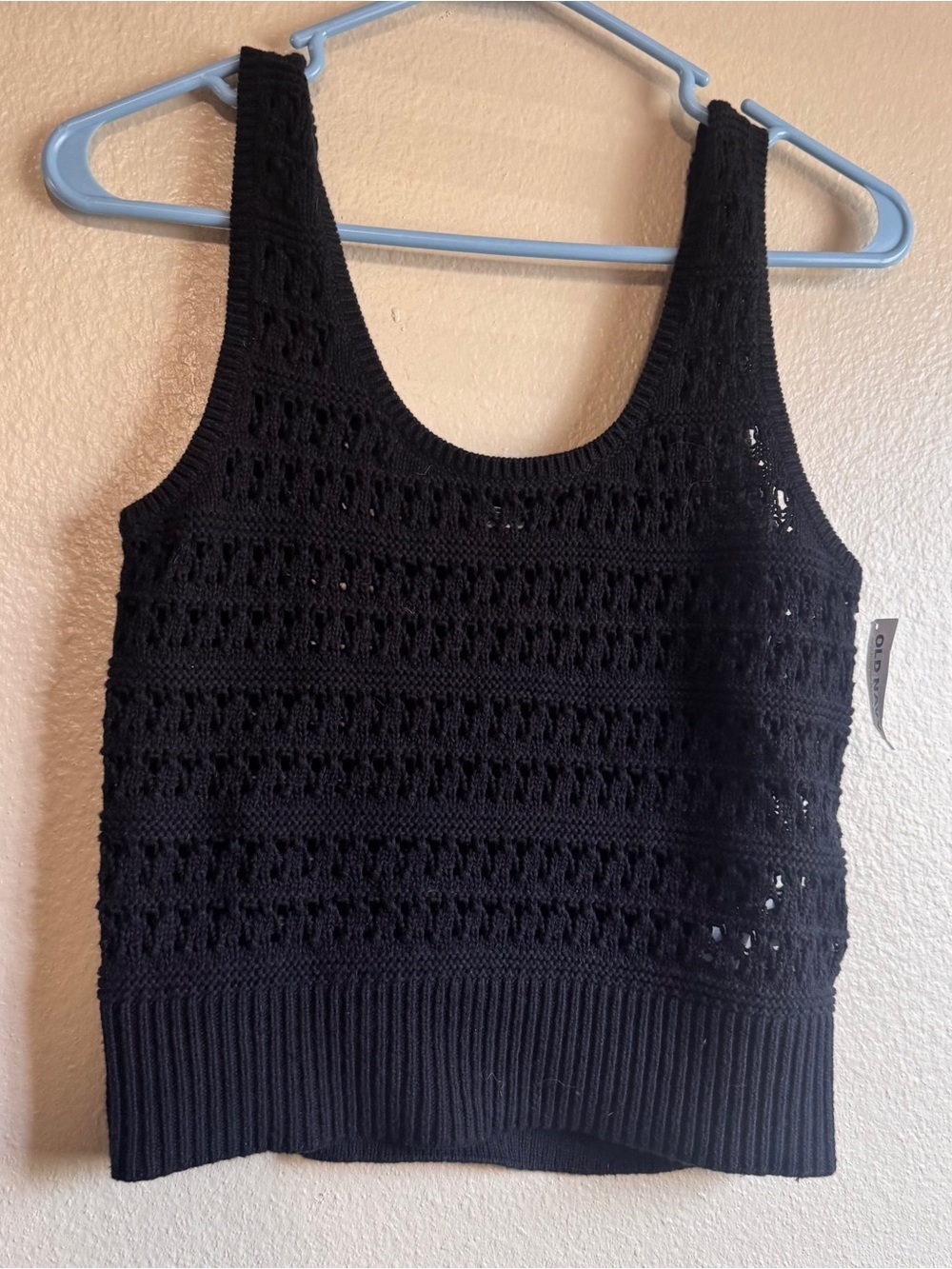 OLD NAVY Black Open-Knit Women's Tank